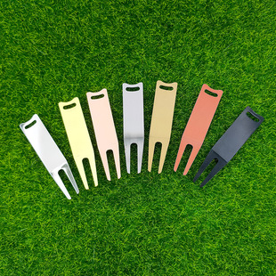 Factory Direct sales Guoling fork creative metal golf fork stock Gold Silver blank fork laser logo