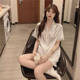 Summer Short-sleeved Pajamas Women's Ice Silk Thin Student Loose Large Size Cute Home Clothes Two-piece Suit Spring and Autumn Summer