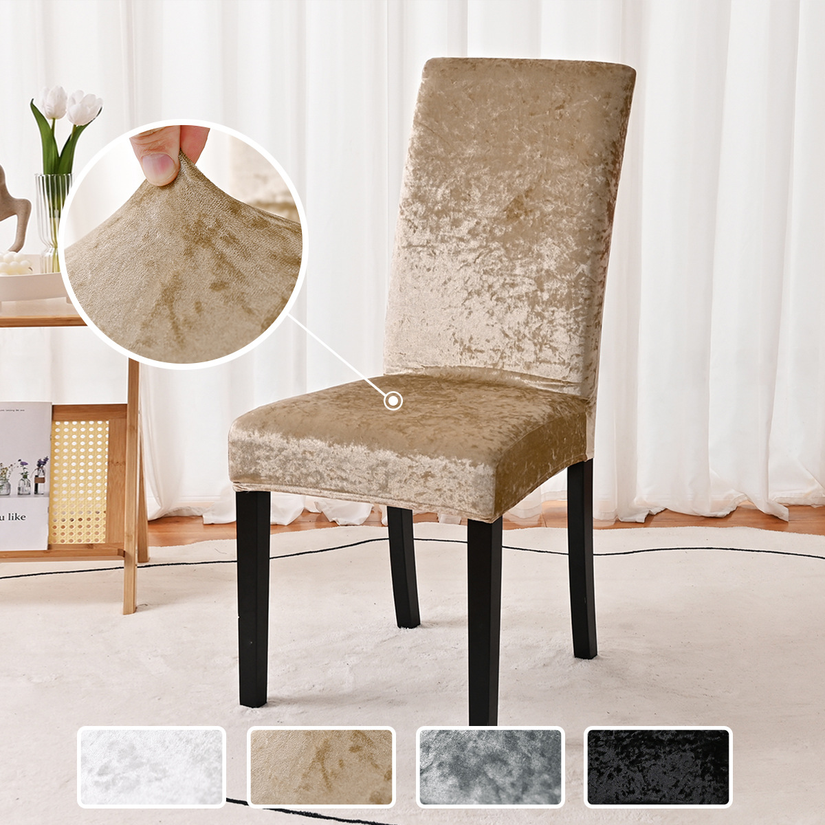 Cubierta de silla elástica de diamante de oro antideslizante transfronteriza cubierta de silla de comedor de hotel casero cubierta de silla de polvo en stock