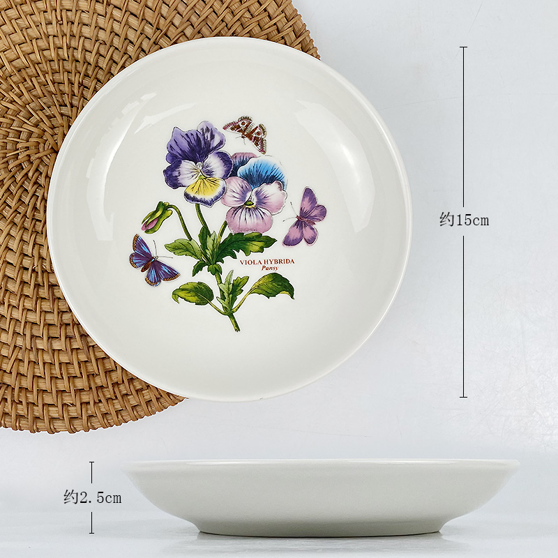 6인치 15cm 작은 접시 - 보라색 꽃