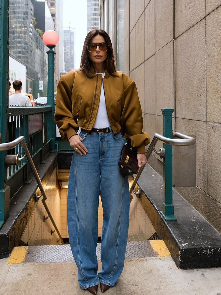Chaqueta de manga larga de cuello vertical, chaqueta de diseño retro, chaqueta casual, tendencia de moda de 2025 estilo europeo y americano transfronterizo