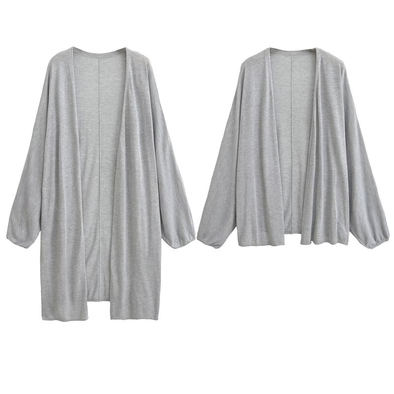 Lazy Style Loose Long Knitted Cardigan Women's 2024 Autumn New Pure Slimming Shawl Blouse Top