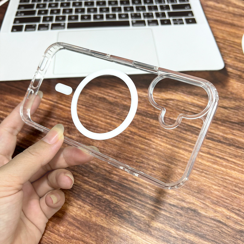 Apple 17 高透明度 2500 強力磁気携帯電話ケース iPhone 16 アクリルツーインワン落下防止 13 保護カバーに適しています。|undefined