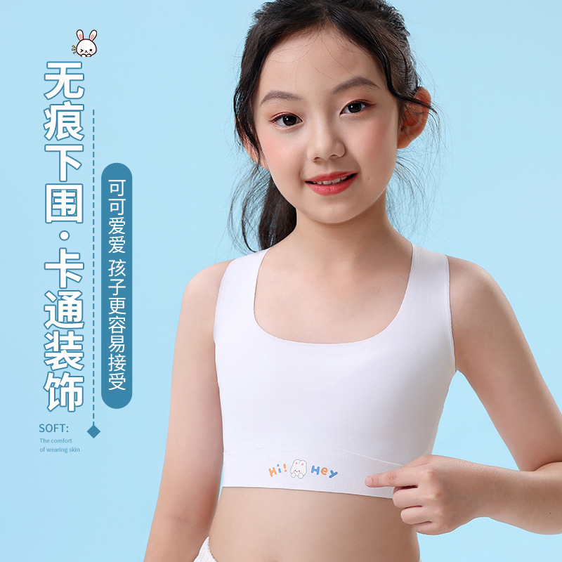 Seamless Underwear for Girls in Puberty, Teenage Ice Silk Underwear for Young Girls, Bra and Camisole for Middle School Students and Adolescents