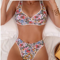 新款印花分體泳裝