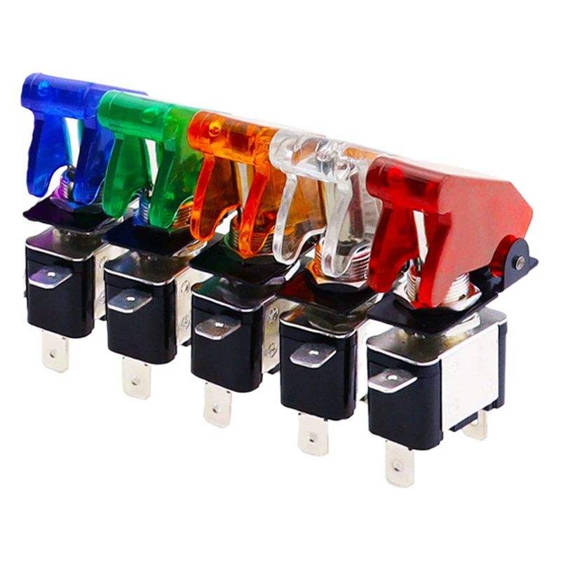 ASW-07D Светодиодный автомобильный переключатель модифицированный тумблер 12V 20A с водонепроницаемым переключателем крышки