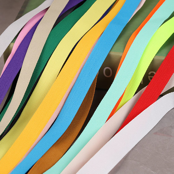 0.6CM Black and White Color Plain Polyester Ribbon Clothing Textile Ribbon 1cm Accessories Color-free Portable Wrap