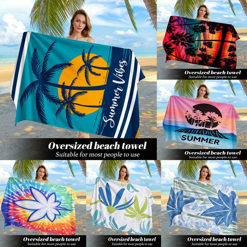 Cross-Border European and American Palm Tree Summer Towel, Digitally Printed Beach Towel, Water-Absorbent Quick-Dry Seaside Swimming Towel Cross-Border European and American Palm Tree Summer Towel, Digitally Printed Beach Towel, Water-Absorbent Quick-Dry Seaside Swimming Towel