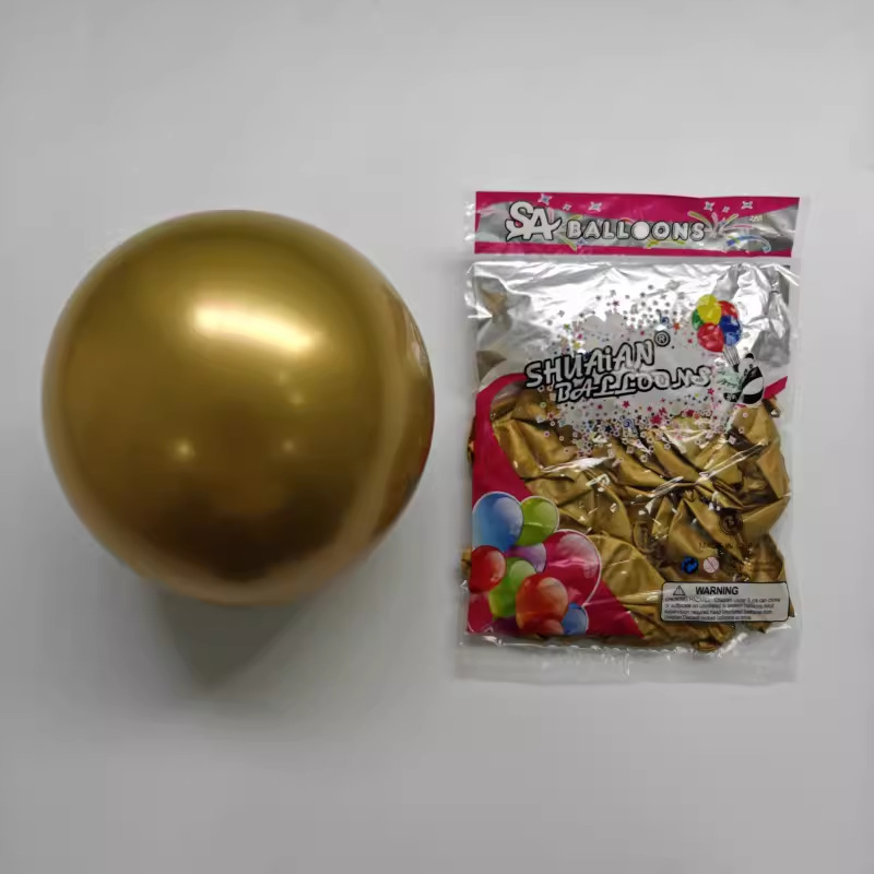 Shuai An Globo de metal de 10 pulgadas Globo de látex de cromo nacarado Fiesta de cumpleaños Decoración de boda 50 piezas