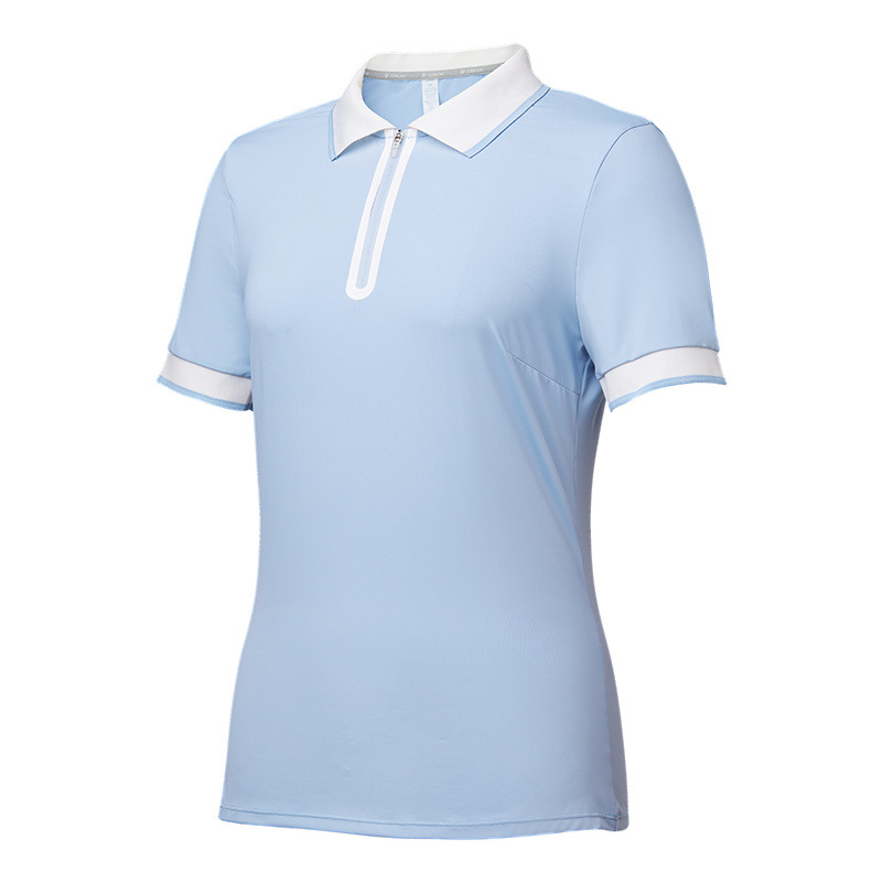 Nueva versión de polo deportivo, solapa de golf para mujer, tenis de secado rápido, camiseta de manga corta, top de verano en contraste