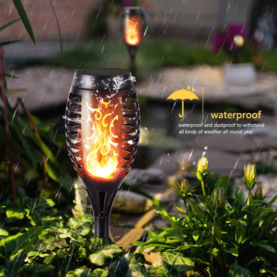 Solar Torch Lamp Courtyard Lawn Lamp Garden Villa Outdoor Waterproof Luminous Bamboo Lamp Floor Flame Lamp