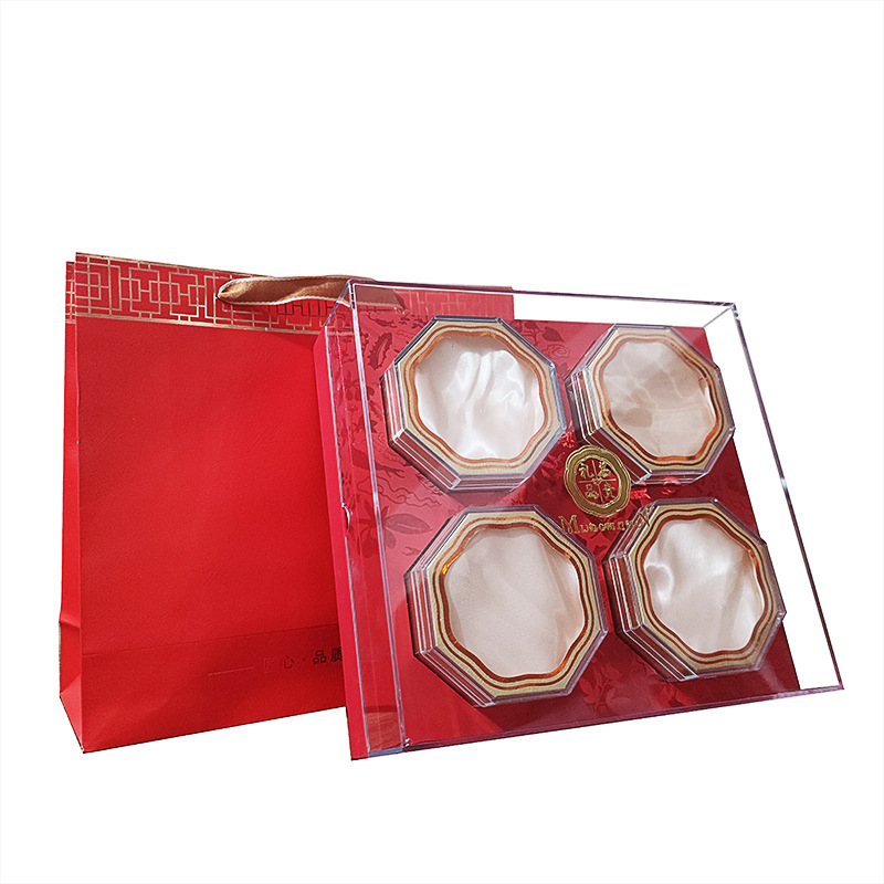 高档水晶四宝八角包装盒鲍鱼海参花旗参石斛滋补品干货海味礼盒