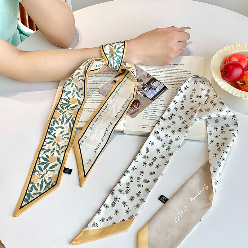 Bandera de cabello de mujer doble cara bandera de cinta de cinta de hadas cuerda de cabeza de la serie de super inmortalidad multifuncional bufandas de seda bufandas de collar bandera