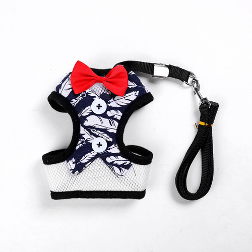 Pet supplies wholesale Teddy Bichon outdoor harness bear bow harness set dog leash dog rope