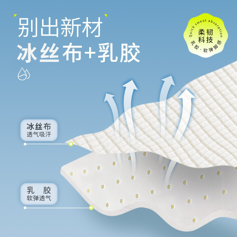 Pise en la seda de hielo de látex con sensación de mierda, plantilla de cuero transpirable de verano, modelos delgados, hombres y mujeres se pueden cortar, suelas blandas, de pie durante mucho tiempo, sin cansarse y absorber el sudor