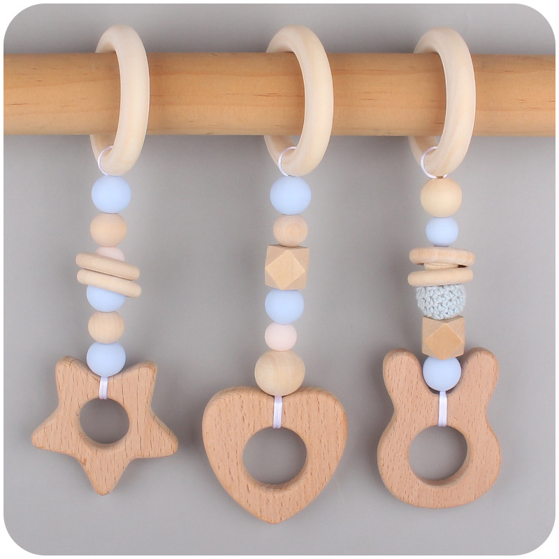 Bebé suministros animal haya mordedor colgante de tres piezas de los niños estante de la aptitud juguete bebé habitación decoración coche colgante