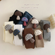 蘑菇儿童连裤袜棉春秋冬新款百搭A类女童打底裤袜无骨连裤袜