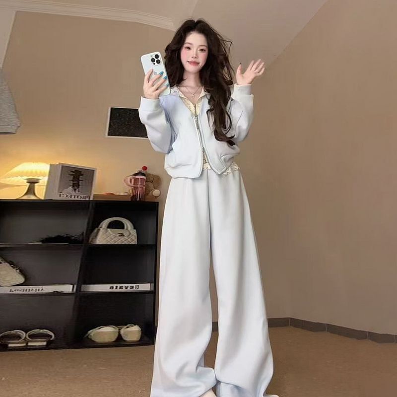 早秋季韩系卫衣松弛感穿搭配一整套装女2025新款初秋装超火小个子|undefined