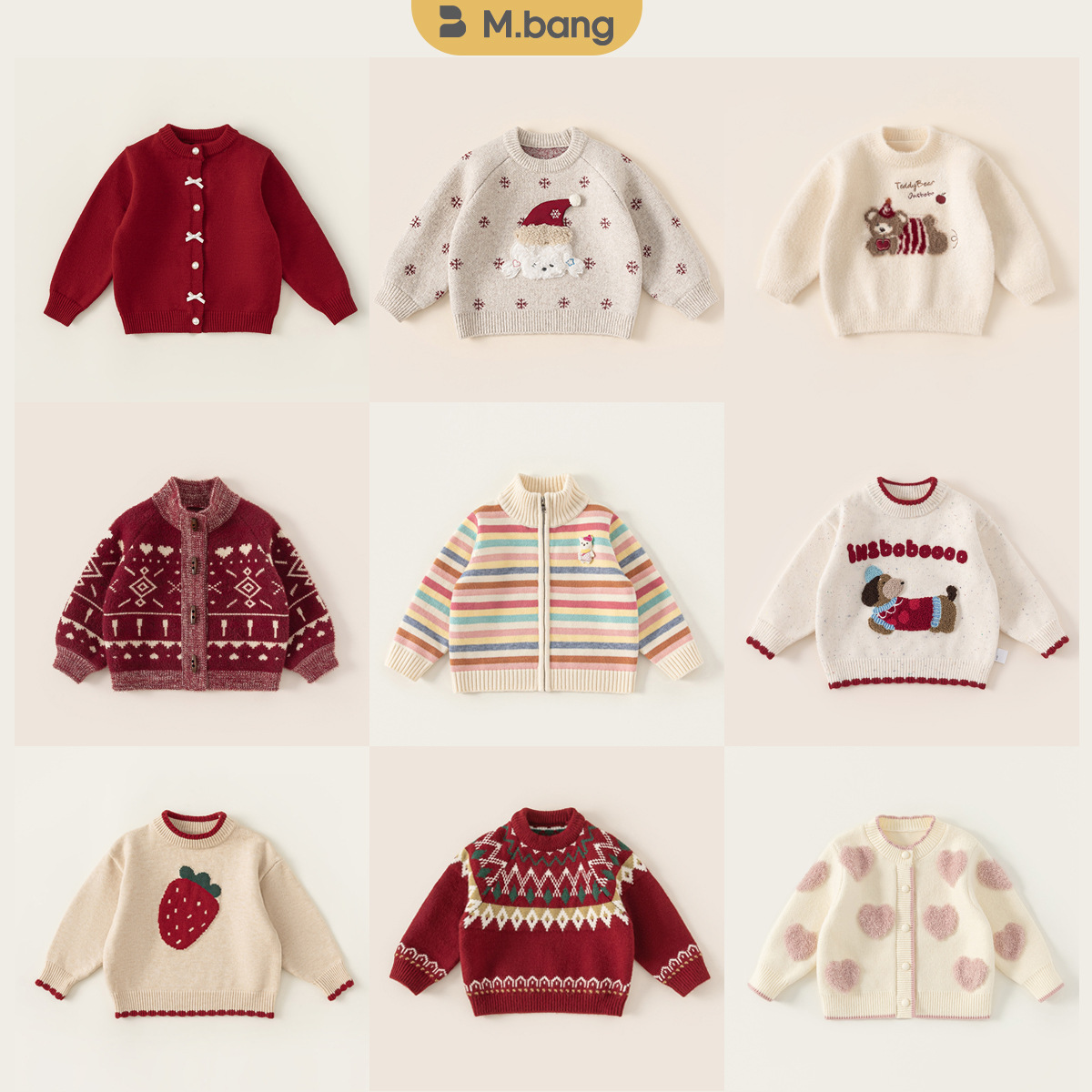 [Girls Sweater Collection] Girls Cardigan Autumn and Winter Strawberry Cartoon Knitted Tops Children's Style Soft Waxy Top