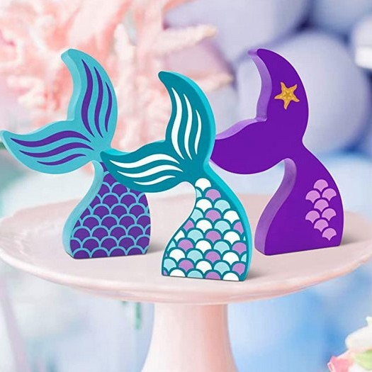 13*10*1,8 cm cola de pescado bloque de madera cola de ballena colgante decorativo de juguete de los niños artesanías adornos