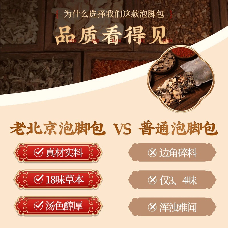 抖音爆款泡脚包老北京秘制真材实料艾草红花老姜免熬煮草本足浴包|undefined