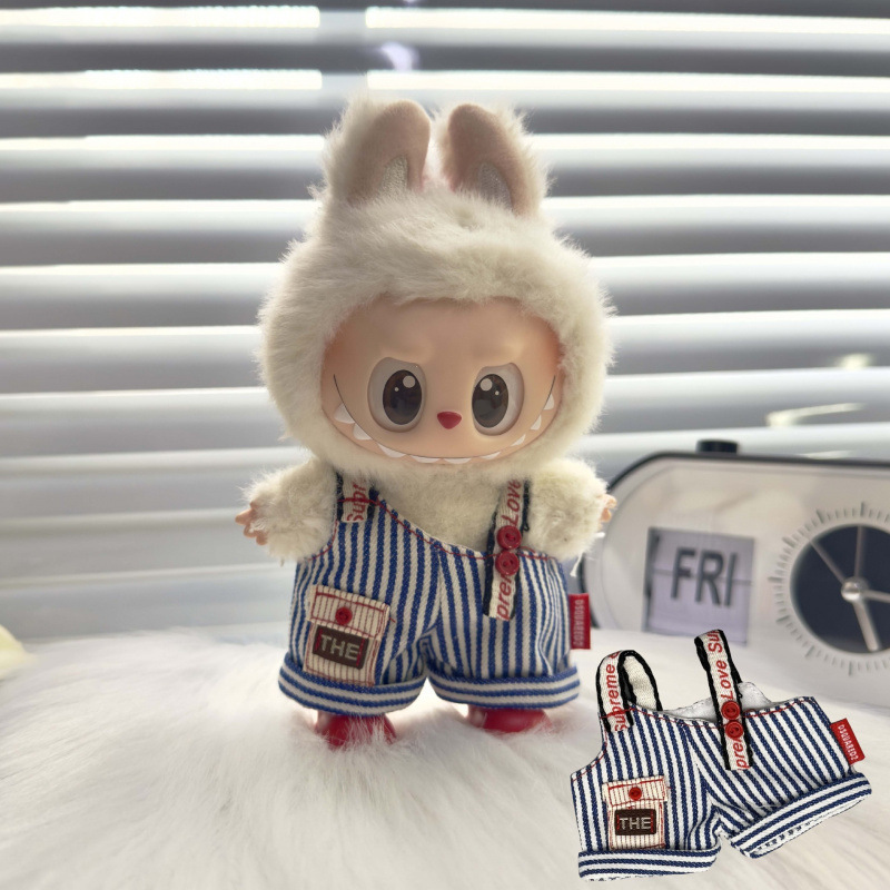 Suitable for 17cm Doll Wearing Doll Dress-Up Doll Clothes Keychain Navy Cotton Doll Clothes