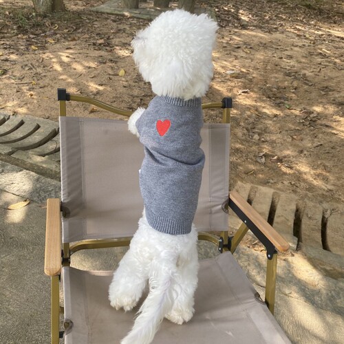 Dog and Cat Autumn/Winter Warm Pet Sweater for Bichon Frise, French Bulldog, Pomeranian, Shih Tzu—Small to Medium-Sized Solid-Color Cardigan Clothing