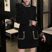 复古赫本彩钻圆领连衣裙宫廷风黑色显瘦礼服裙气质名媛小黑裙1614