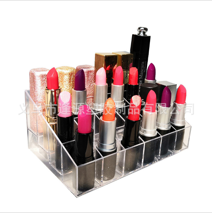 方形透明亚克力化妆盒彩妆工具收纳盒创意水晶首饰盒口红架