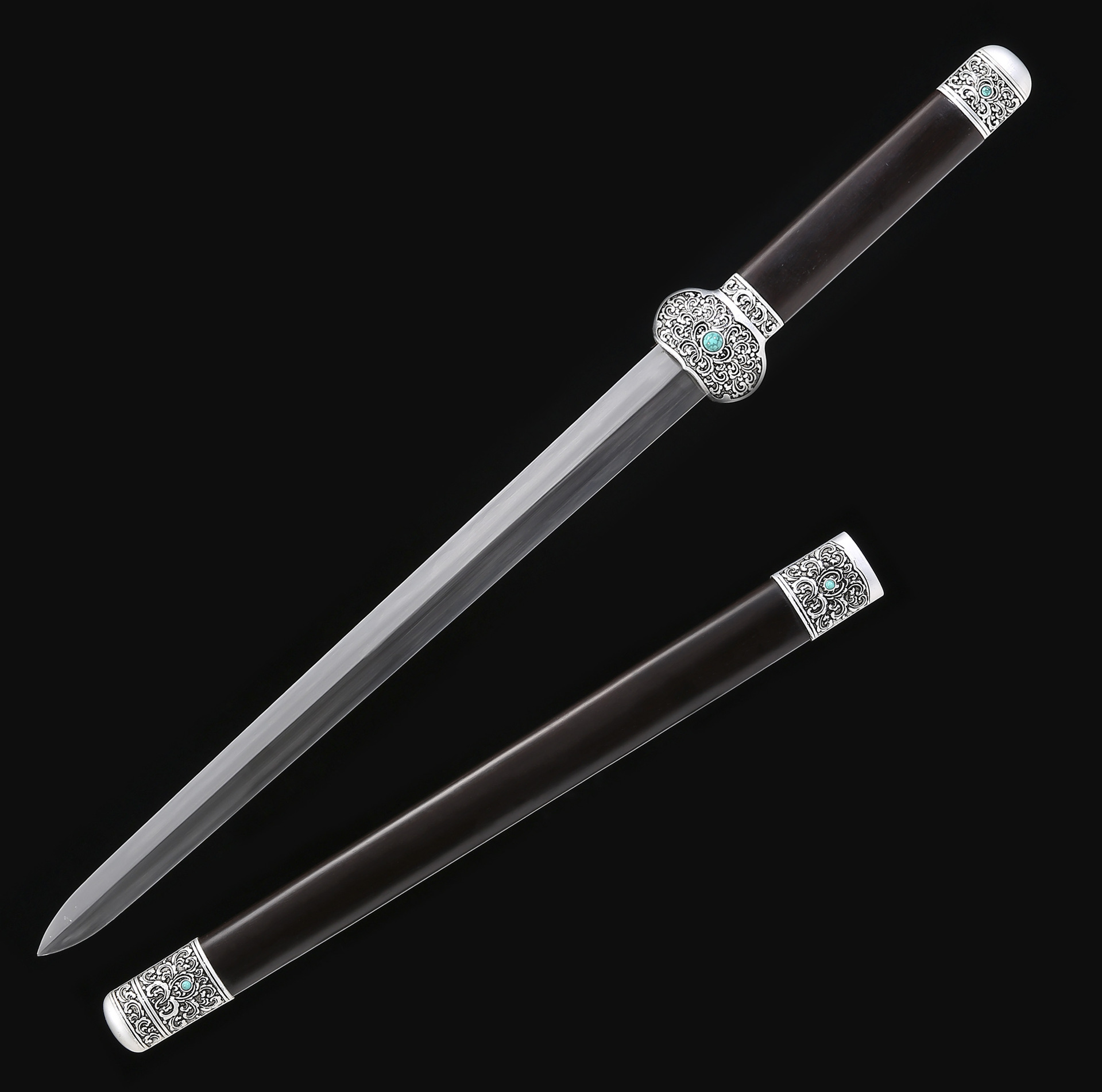 龙泉君魄刀剑传统宝剑金兰剑T10钢烧刃手工锻打短刀小短剑未开刃