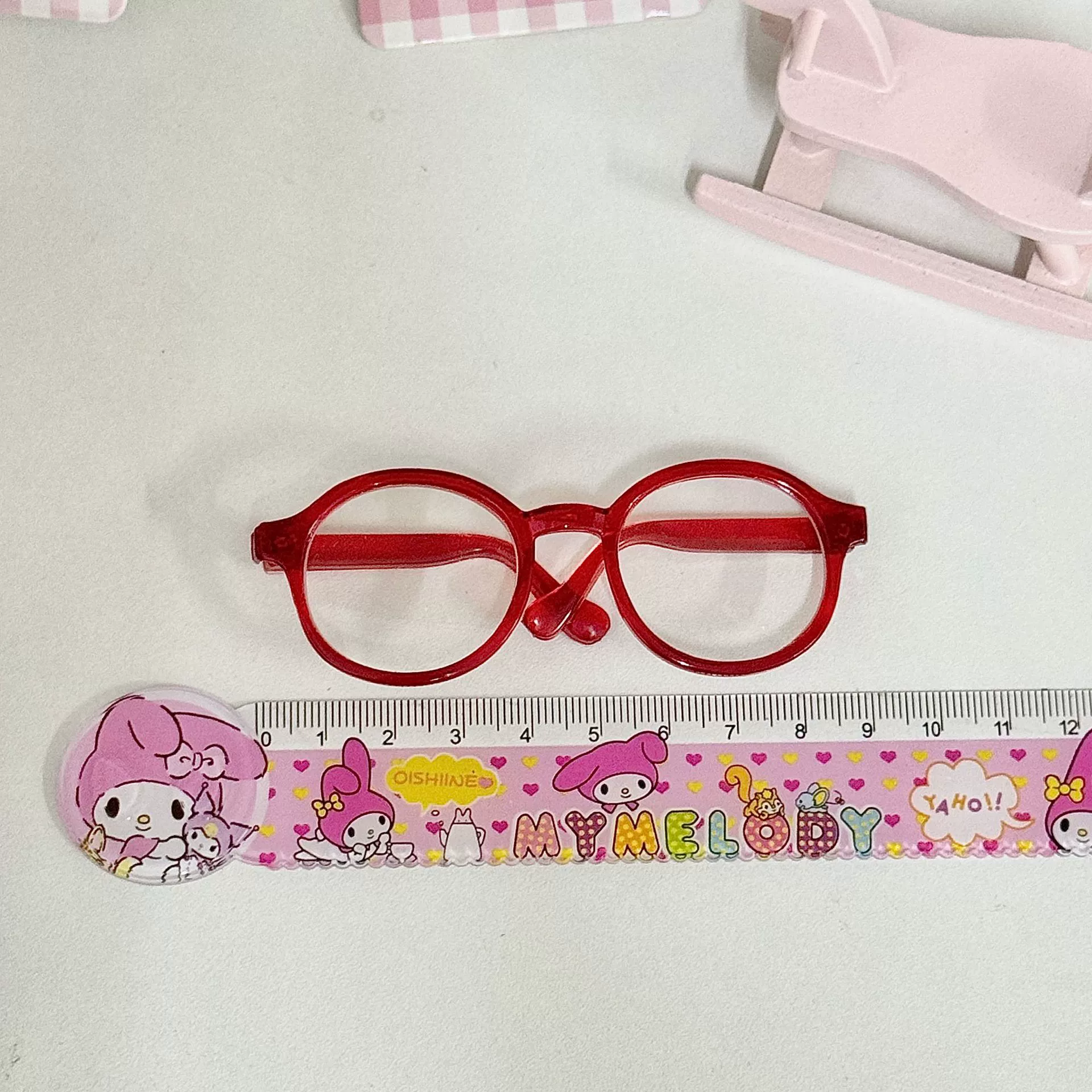 Disney, cotton glasses, doll, big accessory, 9cm