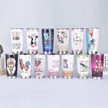 新款现代不锈钢水壶双层冰霸保冷吸管盖20oz冰霸汽车杯制logo