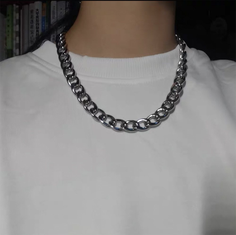 Simple Style Streetwear Geometric Titanium Steel Plating Unisex Necklace Men Necklace Sets display picture 11