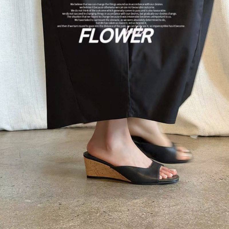 2026 New Style Wedge Heel Open-Toe Slippers for Women, Pointed Toe Summer Outdoor Slip-Ons, Black Simple High-Heeled Shoes for Women 2026 New Style Wedge Heel Open-Toe Slippers for Women, Pointed Toe Summer Outdoor Slip-Ons, Black Simple High-Heeled Shoes for Women