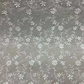 直销重工烫钻烫金纯棉立体面料双边波浪蕾丝边服装窗帘绣花面料布