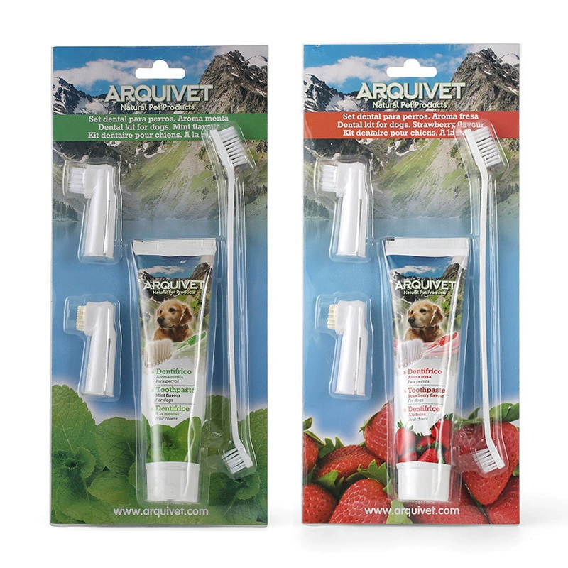 Зубная паста для домашних животных ARQUIVET со вкусом клубники, чистка полости рта и удаление зубного камня, заправка для зубной щетки для собак