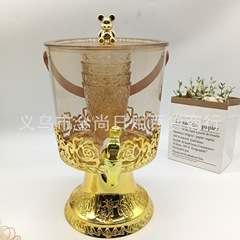 国境を越えた透明な冷水ポット蛇口付き果物茶桶ジュース茶飲料冷水ポット大容量家庭用飲料