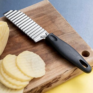 430# Stainless Steel Potato Knife Wave Knife French Fries Knife Strip Cutter Corrugated Knife Potato Flower Cutter Cutter