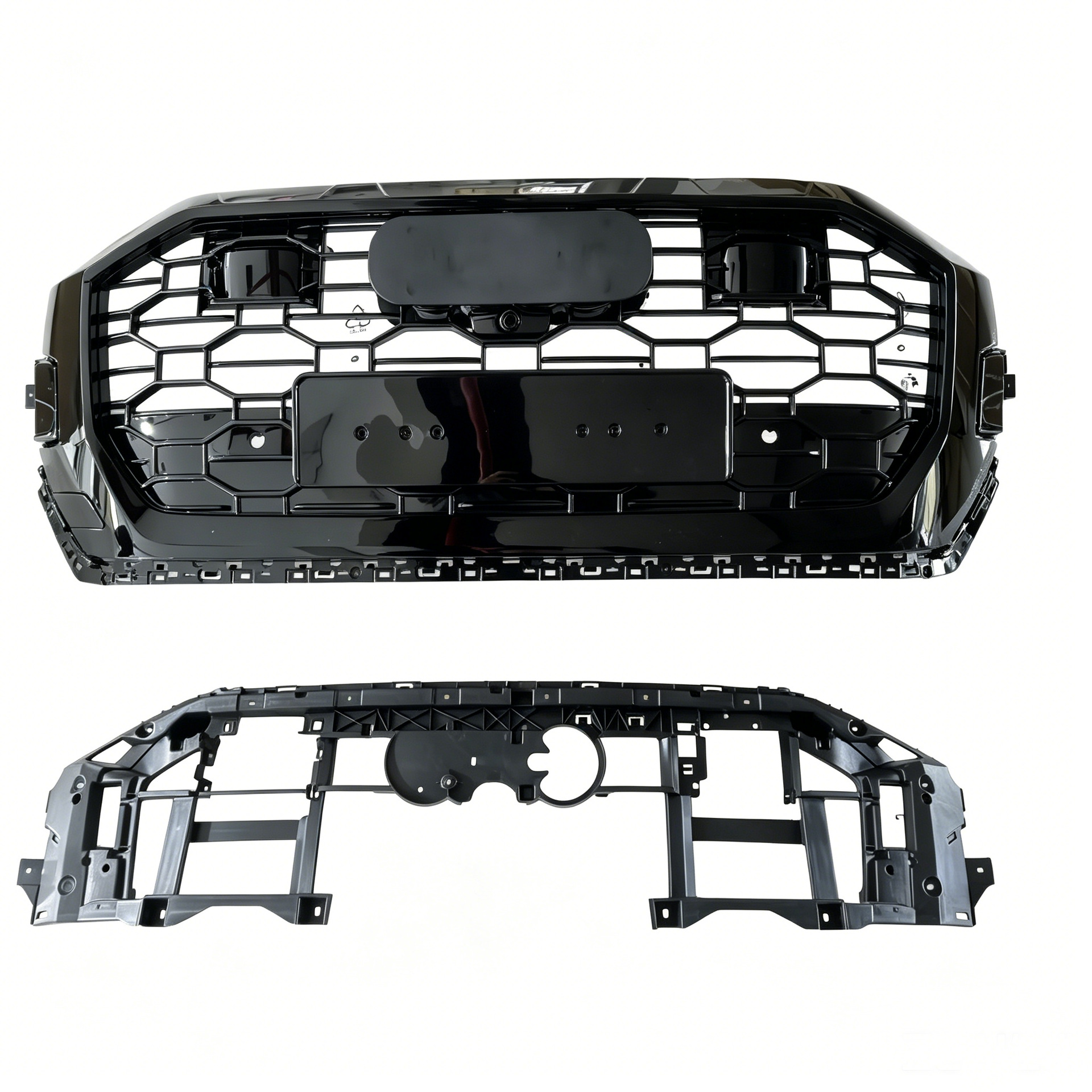 Suitable for the Front Honeycomb Mesh Grille 2019-2023, Suitable for Audi Q8/Sq8 Rsq8 Style Black Center Grille