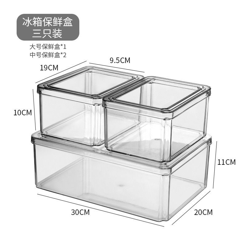 Caja de almacenamiento de PET con tapa para frutas y verduras refrigerador organizador de cocina