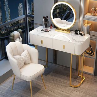 Modern light luxury small apartment makeup table 2024 new net red ins. Wind Makeup Table Storage Cabinet Integrated Solid Wood