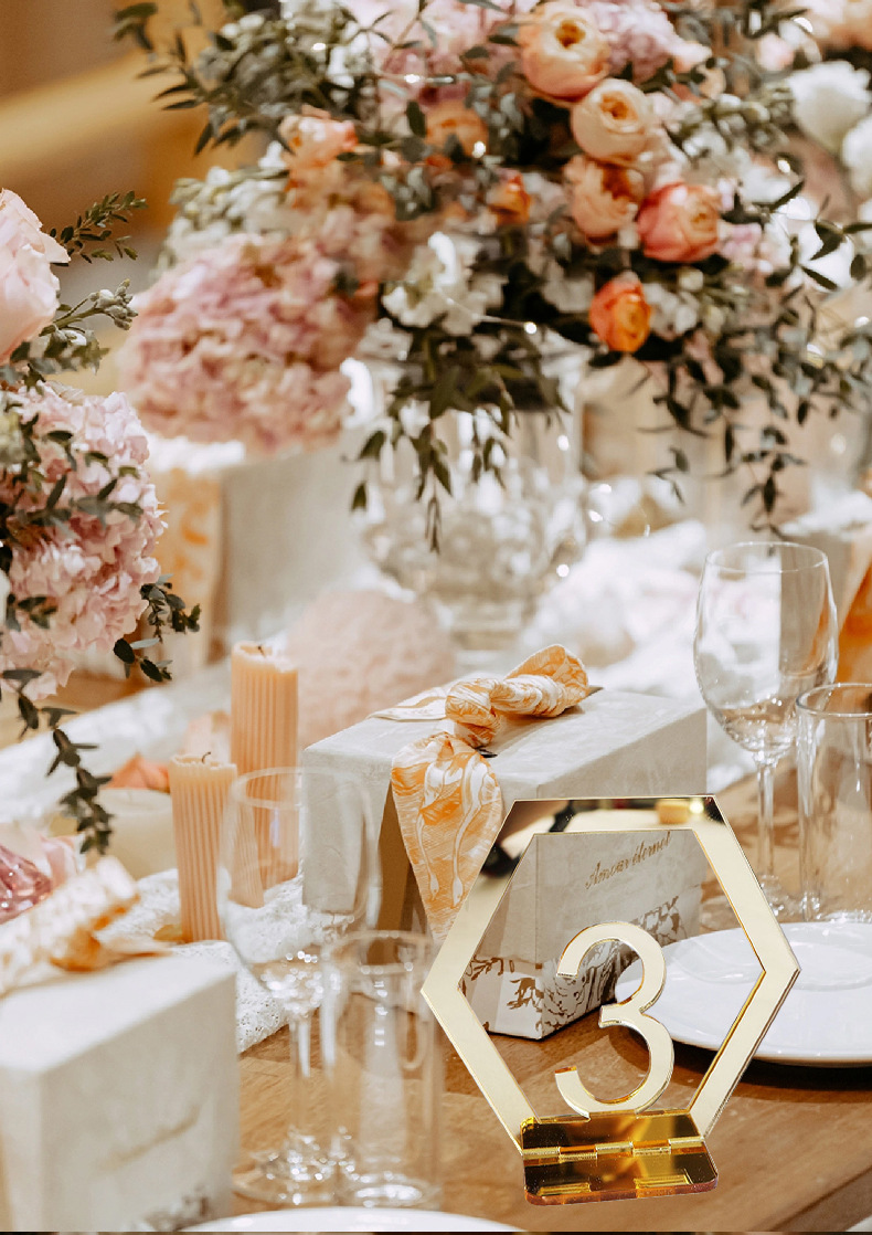 Acrylic Rose Gold Wedding Decor