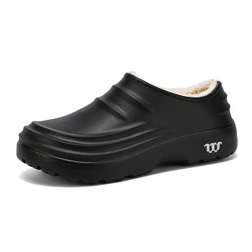 Autumn/Winter Thicken Warm Fleece Waterproof Men's Chef Shoes Kitchen Slippers for Winter - Unisex Work Shoes