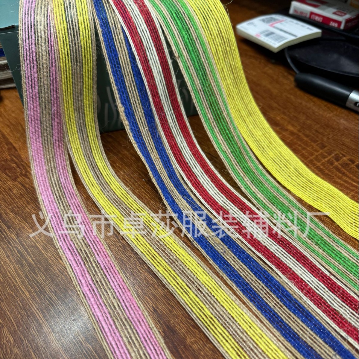 厂家鱼丝麻织带 包装蝴蝶结diy黄麻编织麻布带