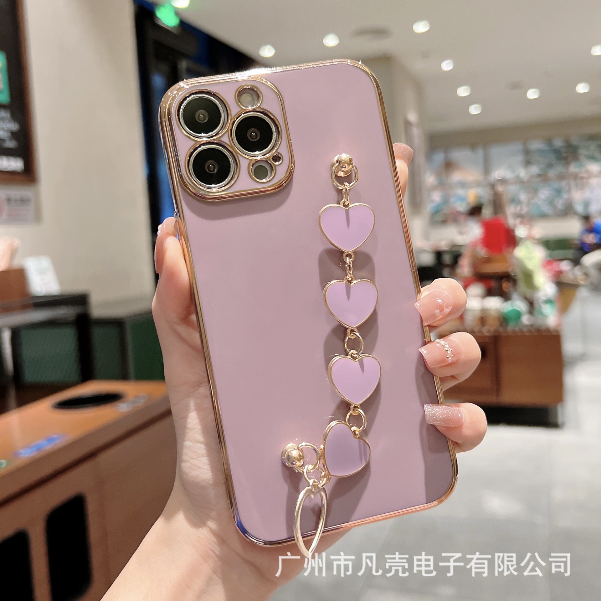 外贸新款适用 OPPO A3 PRO 5G电镀侧边爱心手链手机壳ACE2 GT5