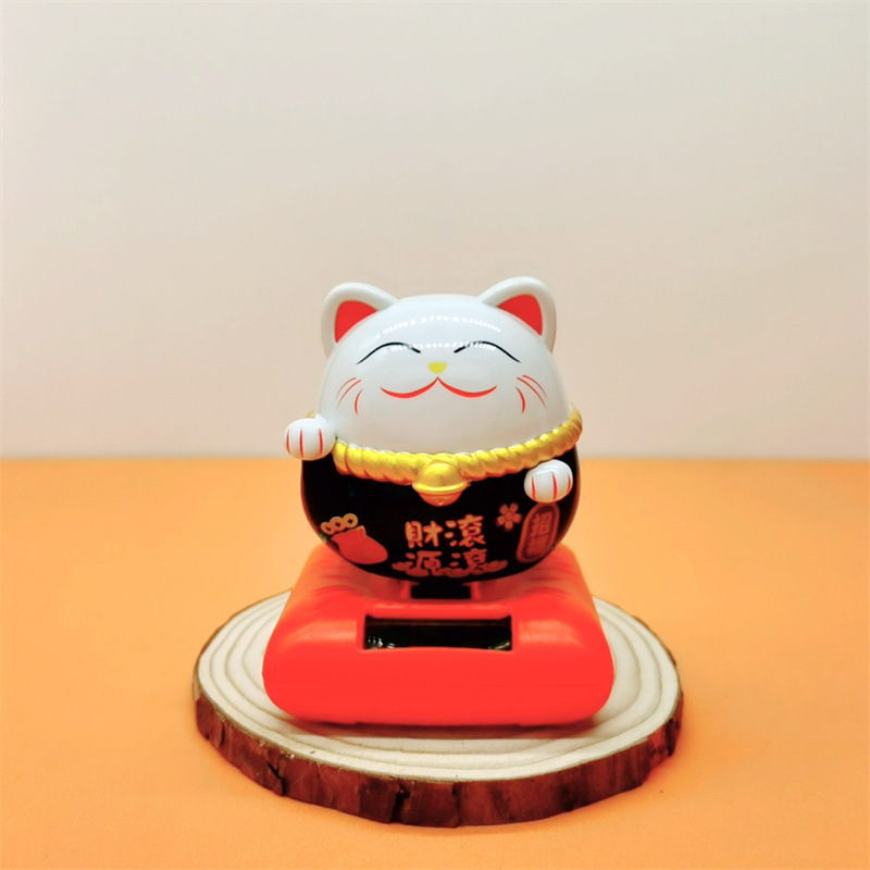 Cross-border creative solar fortune cat decoration car dashboard with cute decoration car supplies