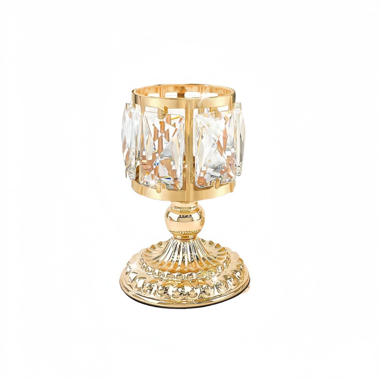 Comercio exterior transfronterizo de estilo europeo al por mayor candelabro de cristal hotel luz de vela dorada cena decoración del hogar candelabro artesanal