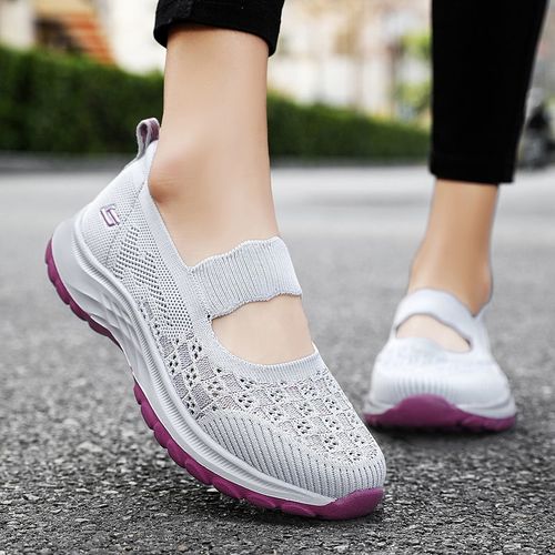 Summer old Beijing cloth shoes for women, breathable one-leg mesh anti-slip mom shoes, casual and comfortable middle-aged and elderly walking shoes