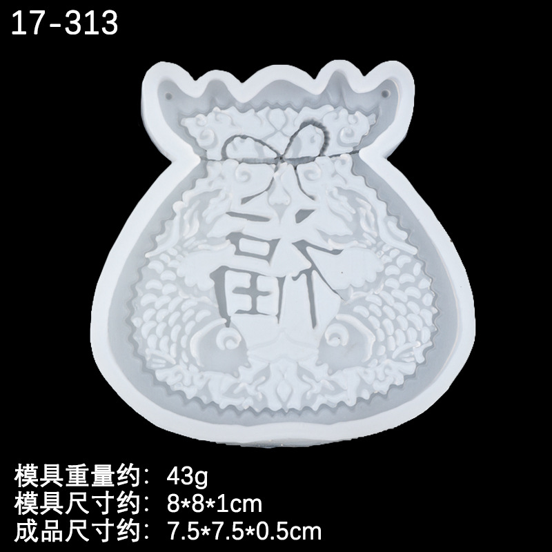 Fondant wangzi Fu bolsa de dinero molde de silicona para hornear chocolate decoración de Año Nuevo molde de silicona en stock