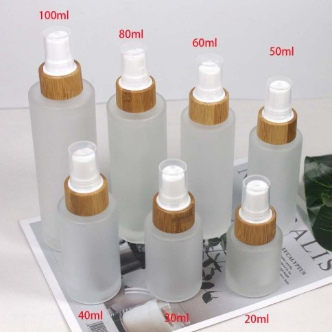 20ml30ml100ml120ml竹盖按压瓶旅行喷雾瓶竹盖乳液瓶乳液分装空瓶